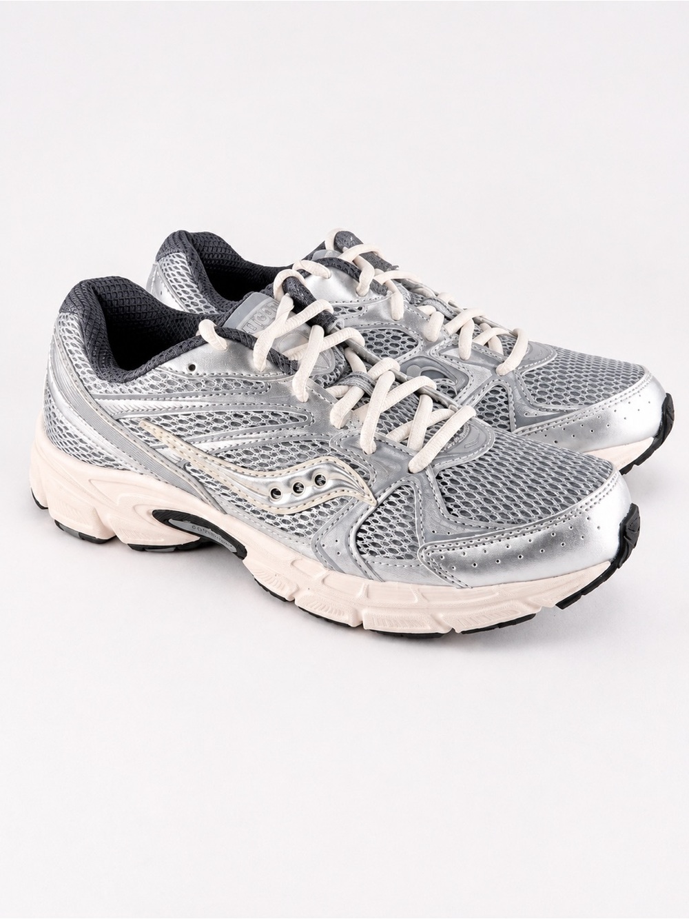 Size 7.5W- Saucony Ride Millennium Women's Silver Mesh Running Sneakers